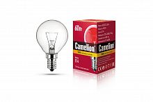 Лампа накал. Camelion 60/D/CL/E14 сфера с проз.колбой ВЫПИСЫВАТЬ ПО 10 штук бьются!
