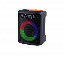 Колонка DEFENDER Funky 10Вт, опции: Light/BT/FM/USB/MIC/AUX, черно-оранжевый