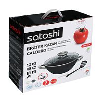 Казан SATOSHI (808-031) чугун 30см, 4,4л, крышка стекло