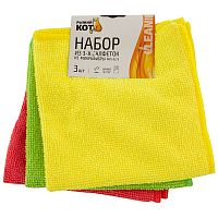 Салфетка из микрофибры Рыжий Кот MFS-02/3  набор из 3-х штук 30*30 /310239