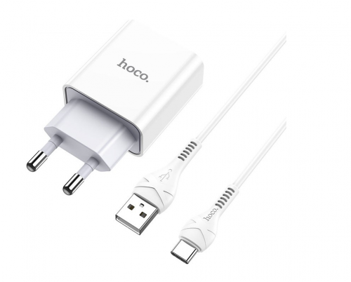 Блок питания сетевой 1 USB HOCO C81A, Asombroso, + кабель Type-C Блок питания сетевой 1 USB HOCO C81A, Asombroso, + кабель Type-C
