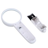 Лупа с LED подсветк308-377ой, d6,5см, пластик, стекло, 3xAAA (не входят в комплект) 308-377