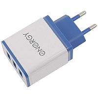 Блок питания сетевой 3 USB Energy ET-34 белый 2.1А /104292