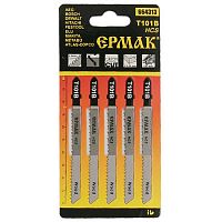 Пилки Ермак Т-101В д/лобзик (HCS EU 75*2,5мм) (дер.,ламин.,точн.рез.), 5шт.(664-313)