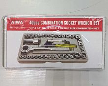 Набор инструментов AIWA трещотка+ 38 головок+отвертка в кейсе /48320