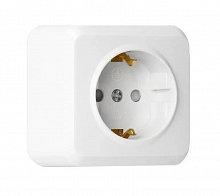 Розетка 1-я Юпитер с/з, 16А белая, о/у Smartbuy SBE-03w-16-S1-Z  /35966