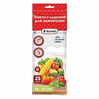 Пакеты для замораживания с защелкой 18см*25см,25шт в п/п HPZ204E Komfi (1729)